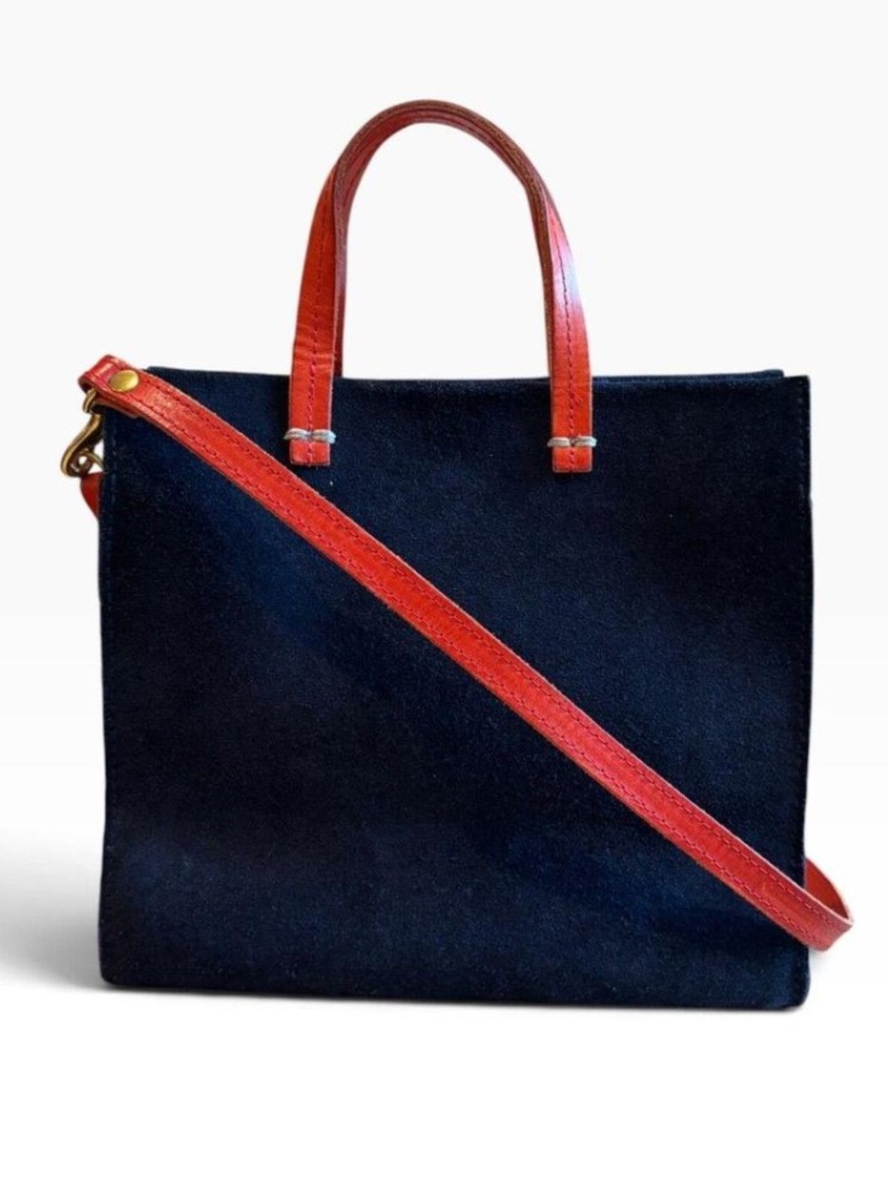 Clare V Navy Blue Suede Bag